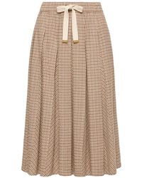 Moncler - Microcheck Midi Wool Skirt - Lyst