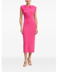 Fracomina - Twisted-Neckline Sleeveless Midi Dress - Lyst