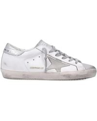 Golden Goose - Super-Star Leather Upper And List Suede Star Laminated Suede Toe And Heel - Lyst