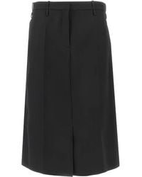 Jil Sander - Gabardine Skirt With Raw Finishes - Lyst
