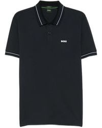 BOSS - Stripe-Trim Polo Shirt - Lyst