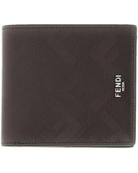 Fendi - Portefeuille Pliant À Détail De Logo - Lyst