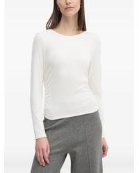 DKNY - Ribbed Ruched T-Shirt - Lyst
