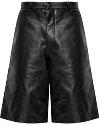 Balenciaga - Logo-Patch Leather Shorts - Lyst