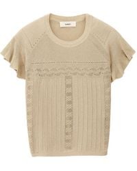 Ba&sh - Piera Pointelle-Knit Ruffled Top - Lyst