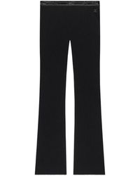 Courreges - Pantalon En Maille Nervurée À Bord En Vinyle - Lyst