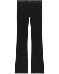 Courreges - Pantalon En Maille Nervurée À Bord En Vinyle - Lyst