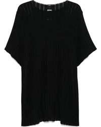 SAPIO - T-Shirt Aus Geripptem Strick - Lyst