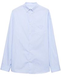 Prada - Chemise En Coton À Rayures - Lyst
