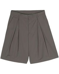 Emporio Armani - Pleat-detail Wide-leg Shorts - Lyst