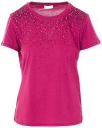 Liu Jo - Strass Crewneck T-Shirt - Lyst