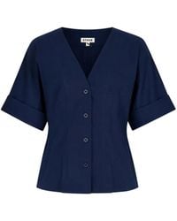 STAUD - Elle Button-Up Top - Lyst