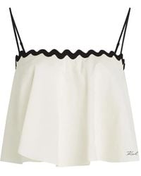 KARL LAGERFELD - Scallop Beach Cropped Top - Lyst