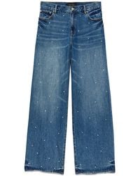 Purple Brand - Rhinestone-Embellished Wide-Leg Jeans - Lyst