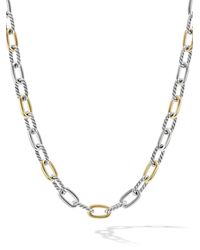 David Yurman - 18Kt Dy Madison Gelbgold- Und Sterlingsilberhalskette 8,5Mm - Lyst