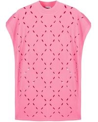 Krizia - Cut Out-Detail Short-Sleeved Knitted Top - Lyst