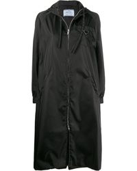 Prada Mantel mit Kapuze - Schwarz