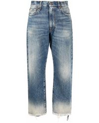 R13 - Kelly Cropped Distressed-hem Jeans - Lyst