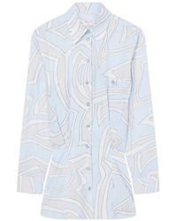 PUCCI - Labirinto-Print Cotton Shirt Dress - Lyst