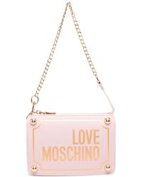 Love Moschino - Schultertasche mit Logo-Print - Lyst