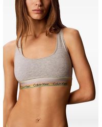 Calvin Klein - Logo-Tape Racerback Bra - Lyst