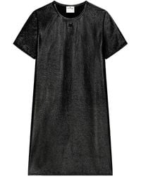 Courreges - Vinyl-Effect Short-Sleeve Mini Dress - Lyst