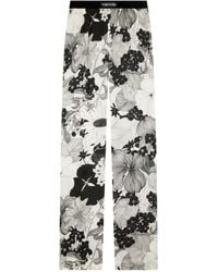Tom Ford - Logo-waistband Floral-print Trousers - Lyst