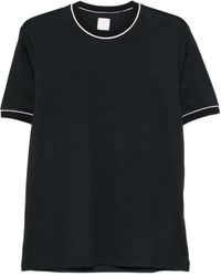 Eleventy - Piped-Trim Cotton T-Shirt - Lyst