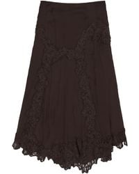 Bimba Y Lola - Lace-Trimmed Midi Skirt - Lyst