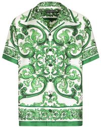 Dolce & Gabbana - Seidenhemd mit Majolica-Print - Lyst