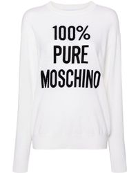 Moschino - Slogan Intarsia-knit Jumper - Lyst
