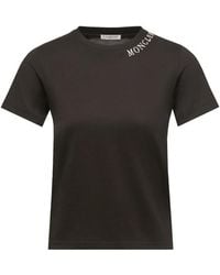 Moncler - T-Shirt À Logo Brodé - Lyst