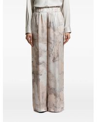 Peserico - Abstract-Print Elasticated-Waistband Palazzo Pants - Lyst