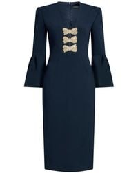 Jenny Packham - Debut Bow-Embellished Bell-Sleeve Dress - Lyst