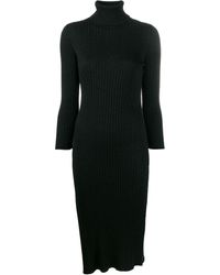 Elisabetta Franchi Kleid mit Seitenschlitz - Schwarz