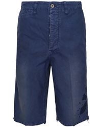 Visvim - Distressed Knee-Length Shorts - Lyst