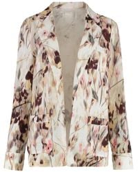 120% Lino - Floral-Print Linen Blazer - Lyst