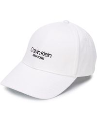 Calvin Klein Cappello da baseball con ricamo - Bianco