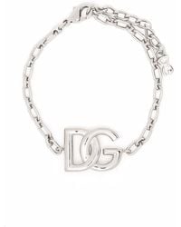 Dolce & Gabbana - Logo-Plaque Chain-Link Bracelet - Lyst