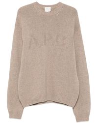 A.P.C. - Pull En Maille Monogrammée À Col Rond - Lyst