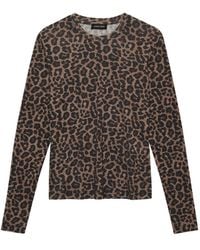 Anine Bing - Long-Sleeve Leopard-Print T-Shirt - Lyst