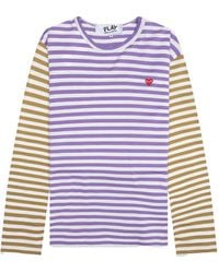 COMME DES GARÇONS PLAY - Striped Heart-Logo T-Shirt - Lyst