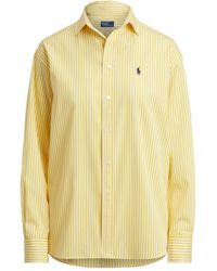 Polo Ralph Lauren - Spread Collar Logo Striped Shirt - Lyst