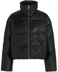 KARL LAGERFELD - Faux-Leather Puffer Jacket - Lyst