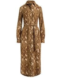 Ralph Lauren - Robe-Chemise Ceinturée À Imprimé Peau De Python - Lyst
