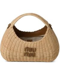 Miu Miu Wander Wicker Trick in Natural | Lyst