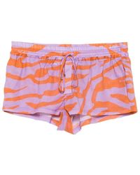 The Attico - Zebra-Print Drawstring Shorts - Lyst