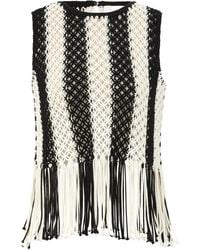 Zimmermann - Macramé-Fabric Fringed-Hem Top - Lyst