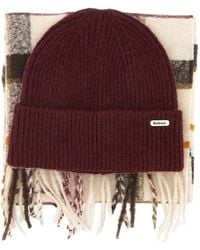 Barbour - Olivia Fringed Scarf And Beanie Hat Set - Lyst