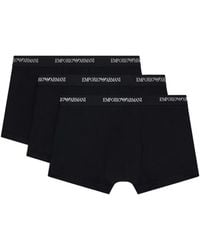 Emporio Armani - Contrasting-Waistband Boxers (Set Of Three) - Lyst